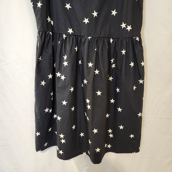 Gap Women's Tie Strap Dress Size 10 Dark Navy Star Print Americana‎ Summer FLAW - Picture 4 of 8